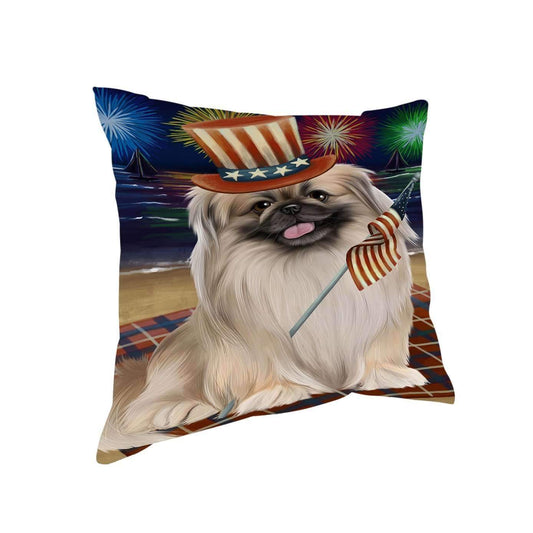 American Pride Firework Pekingese Dog CL18110298MDP Throw Pillow Covers