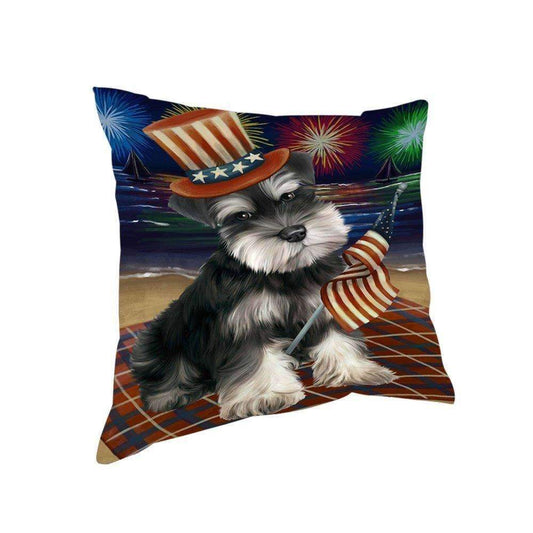 American Pride Firework Schnauzer Dog CL18110340MDP Throw Pillow Covers