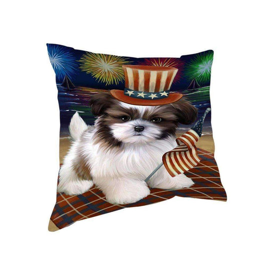 American Pride Firework Shih Tzu Dog CL18110365MDP Throw Pillow Covers