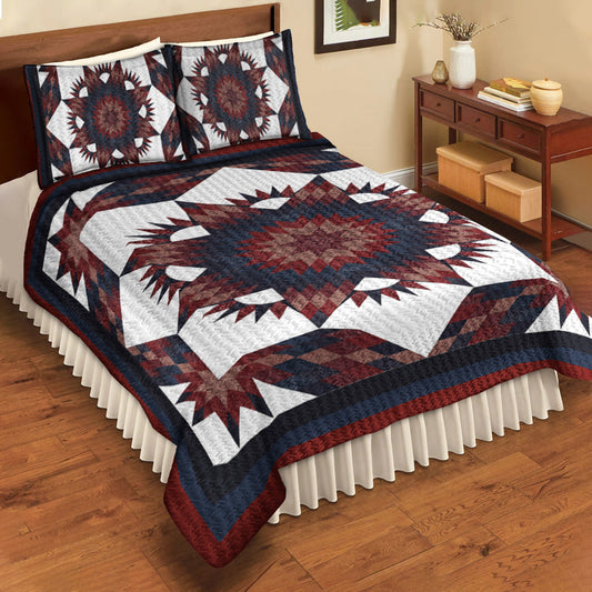 Amish Flower Star Quilt Bedding Set TN300501DQBS