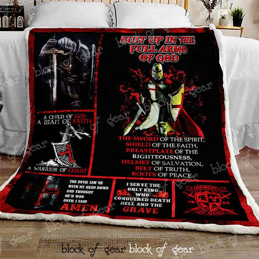 Amor Of God Knight CL300914MDF Sherpa Fleece Blanket