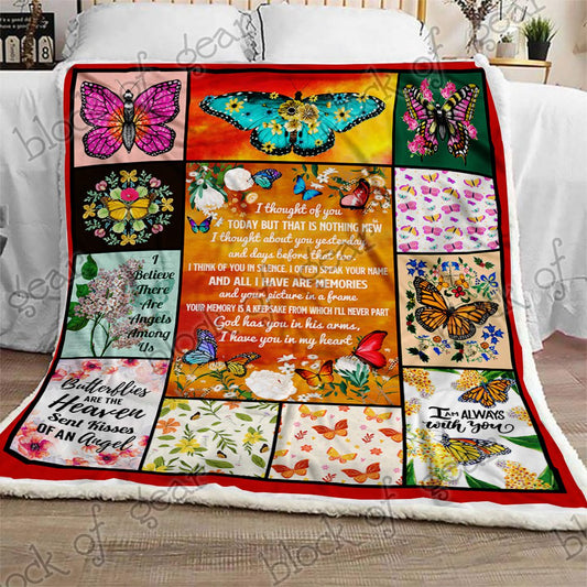 An Angel Butterfly CL190905MDF Sherpa Fleece Blanket