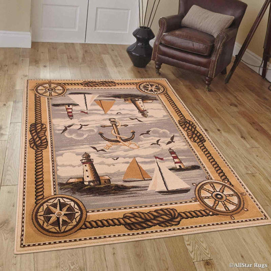 Anchor Sailboat Lighthouse CLA2709131R Rug