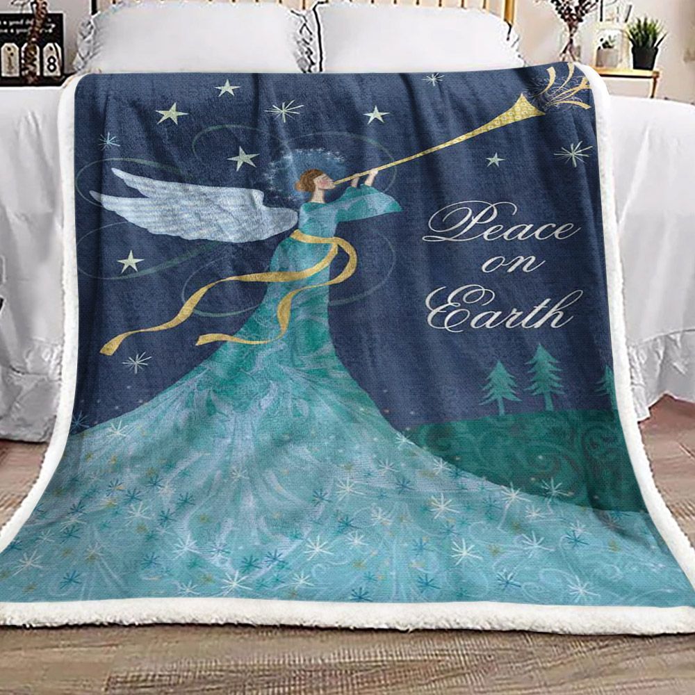 Angel Christmas Night HN3010002F Sherpa Fleece Blanket