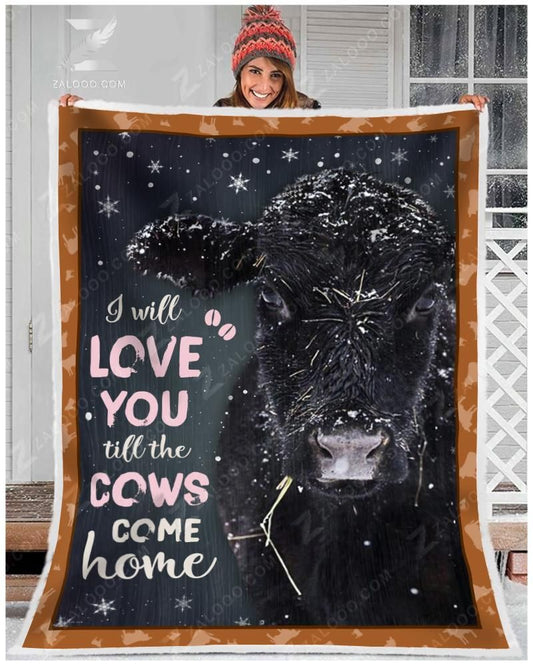 Angus Cow I Will Love You CL25110021MDF Sherpa Fleece Blanket