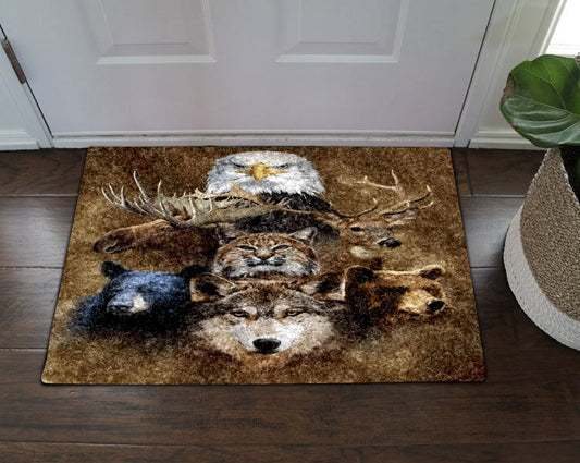 Animal Wolf Bear Cat Deer NT10100010D Non-slip Door mats