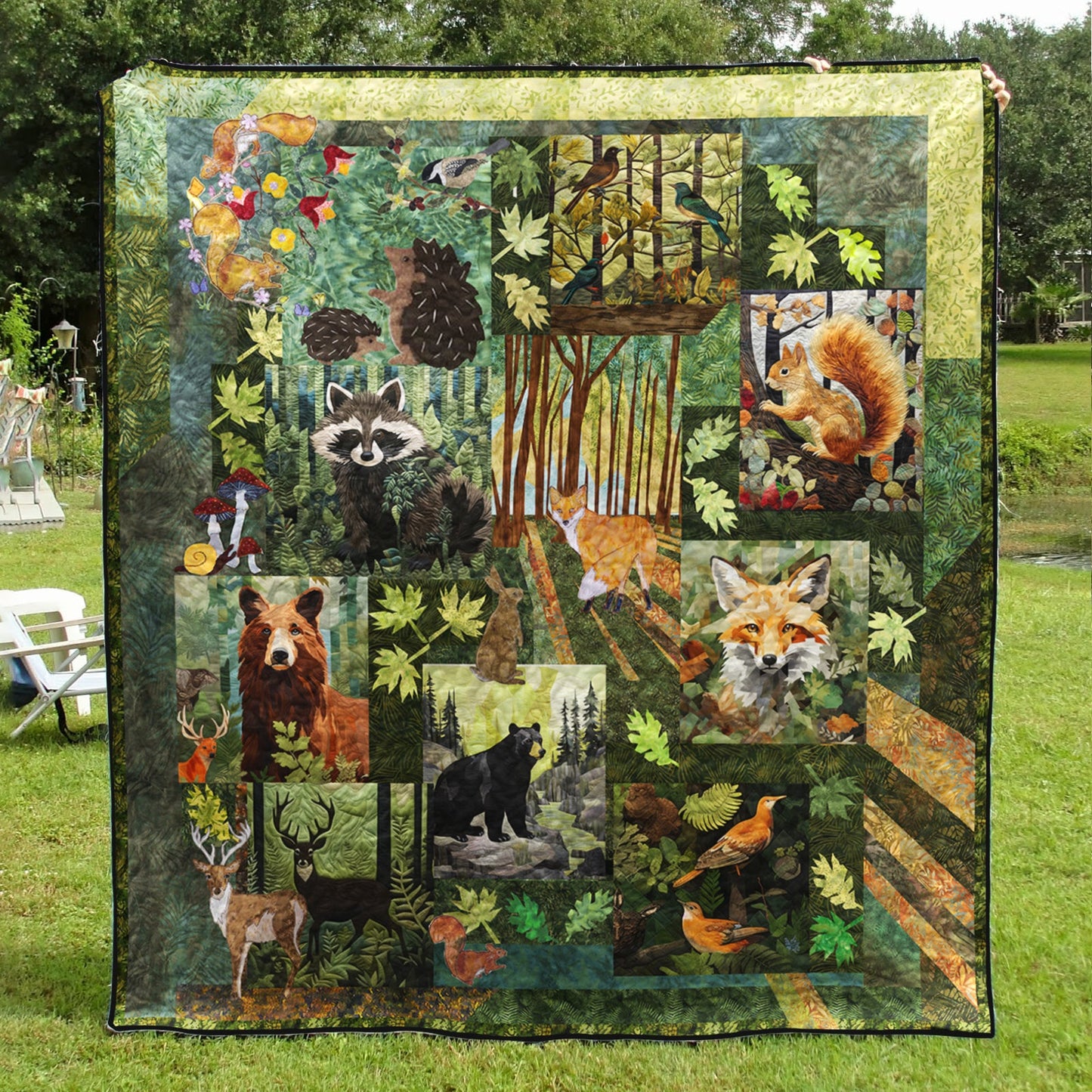 Animals Woods CLM2711018Q Art Quilt