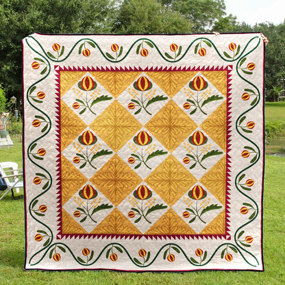 Antique Pomegranate CLA1910011Q Quilt Blanket