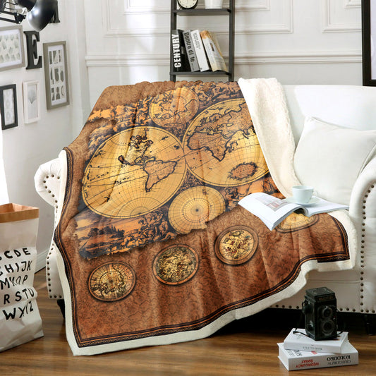 Antique Map TN2111006TT Sherpa Fleece Blanket