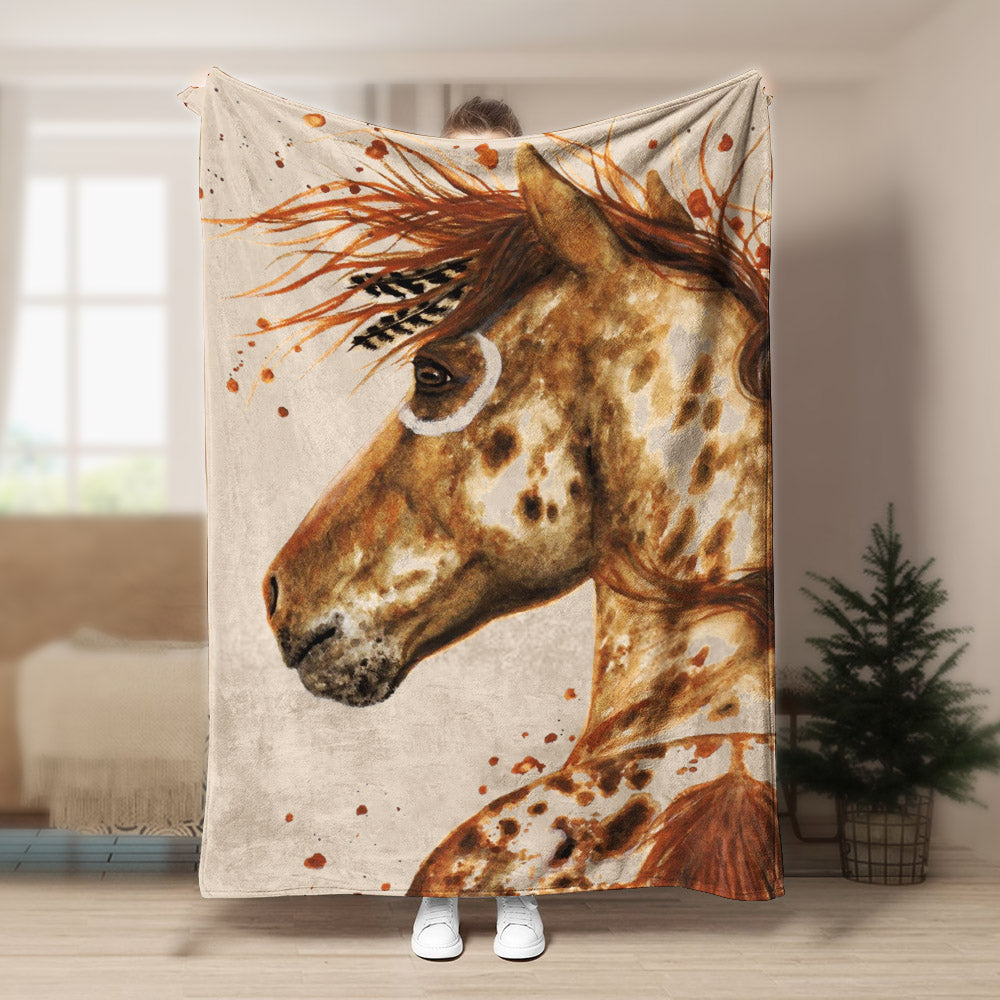 Appaloosa Horse HN0309001F Sherpa Fleece Blanket