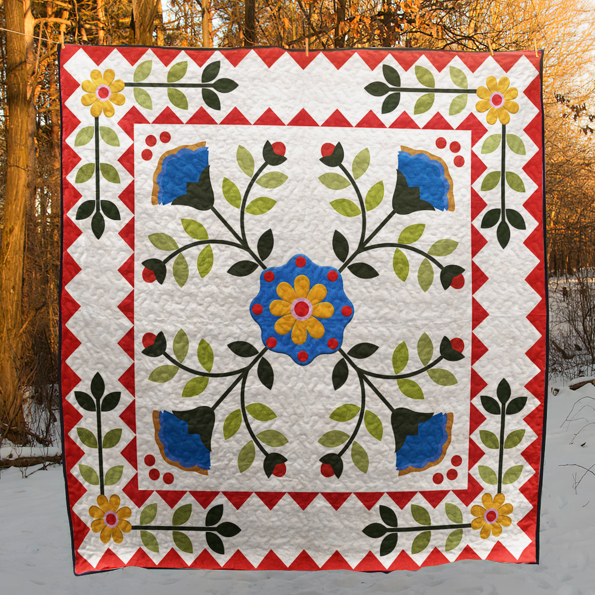 Applique Botanicals Quilt Blanket HN250601M