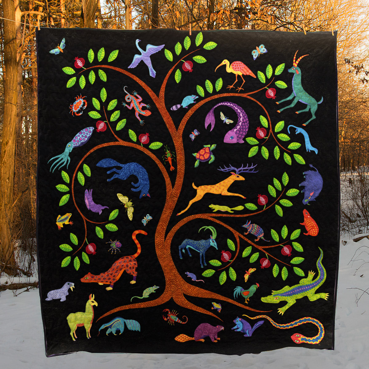 Arbol De Vida CLA1710012Q Quilt Blanket