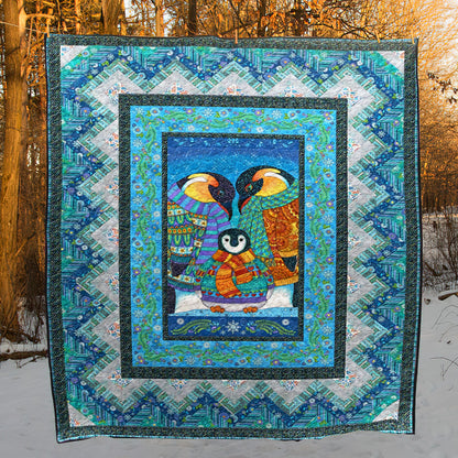 Arctic Wonderland Penguin CLA11110234Q Quilt Blanket