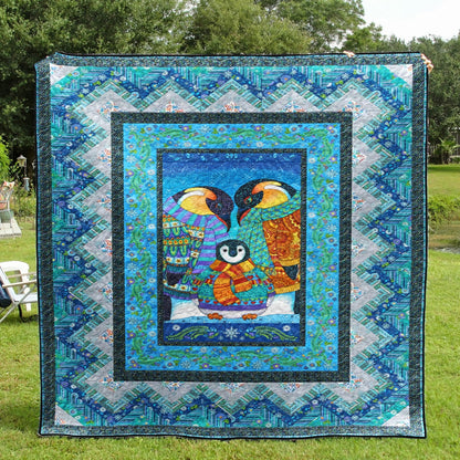 Arctic Wonderland Penguin CLA11110234Q Quilt Blanket