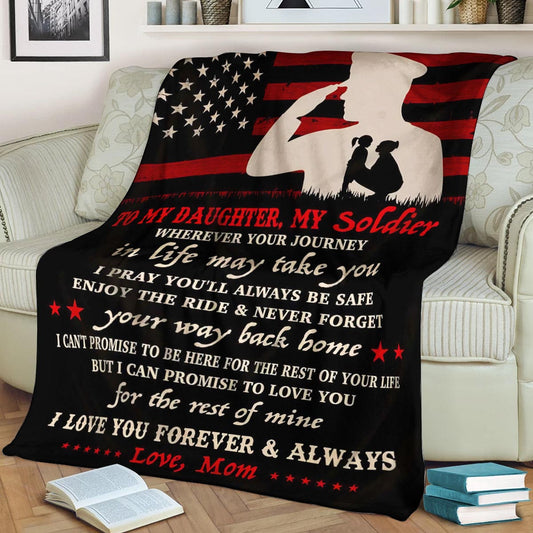Army Daughter Wherever your journey in life may take you CLA1910541F Sherpa Fleece Blanket