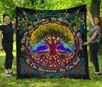 As Above So Below Tree Of Life CLA0810014Q Quilt Blanket