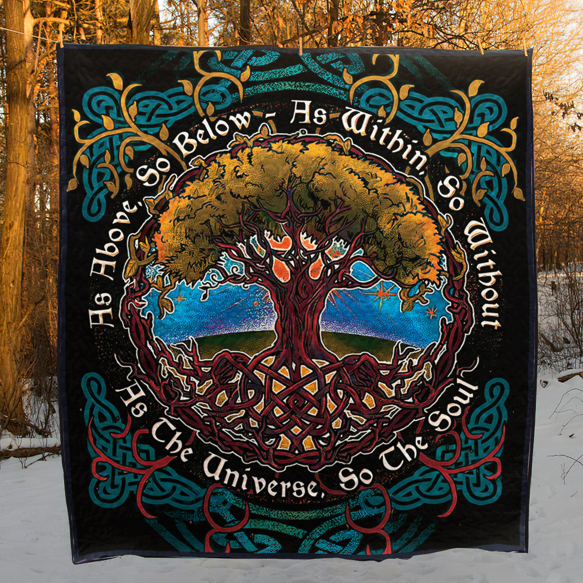 As Above So Below Tree Of Life CLA0810014Q Quilt Blanket