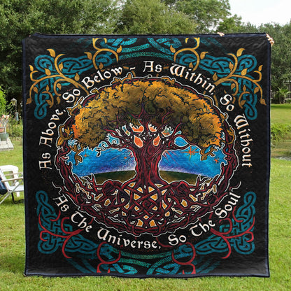 As Above So Below Tree Of Life CLA0810014Q Quilt Blanket