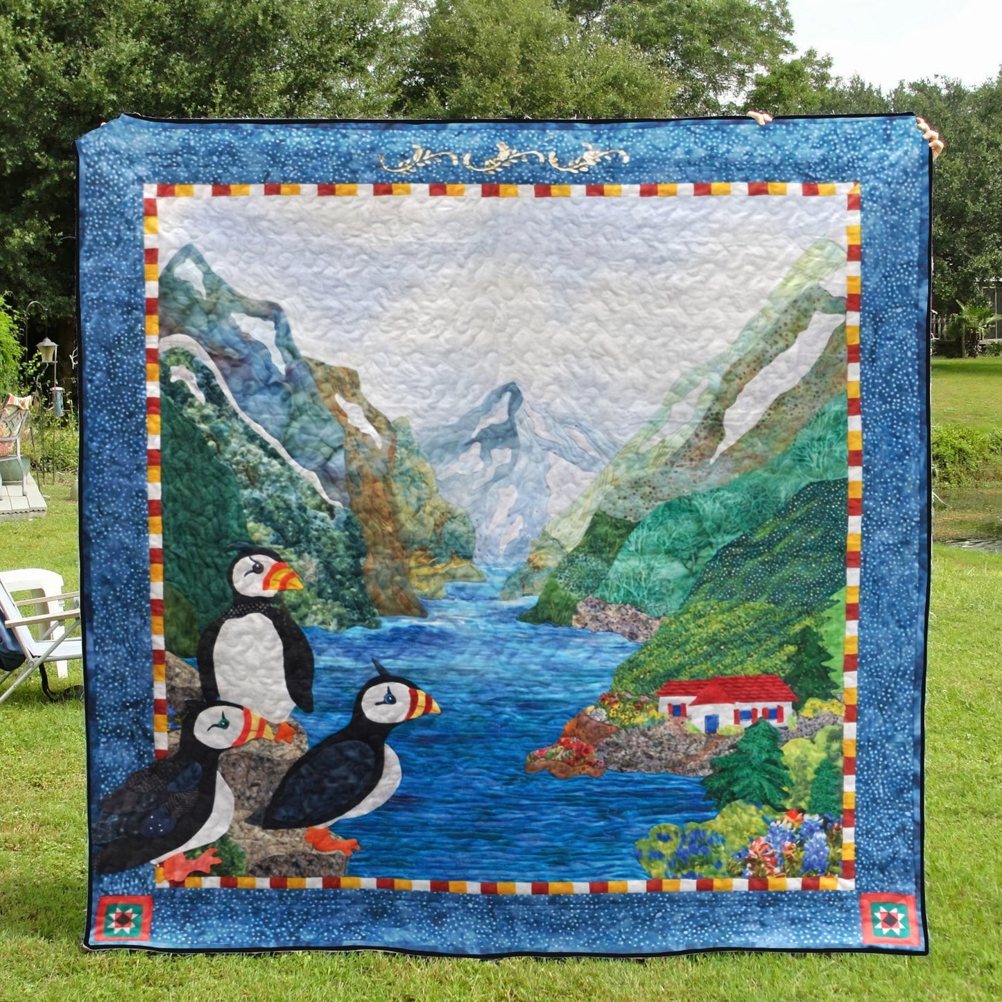 Atlantic Puffin CLP2111013Q Quilt Blanket