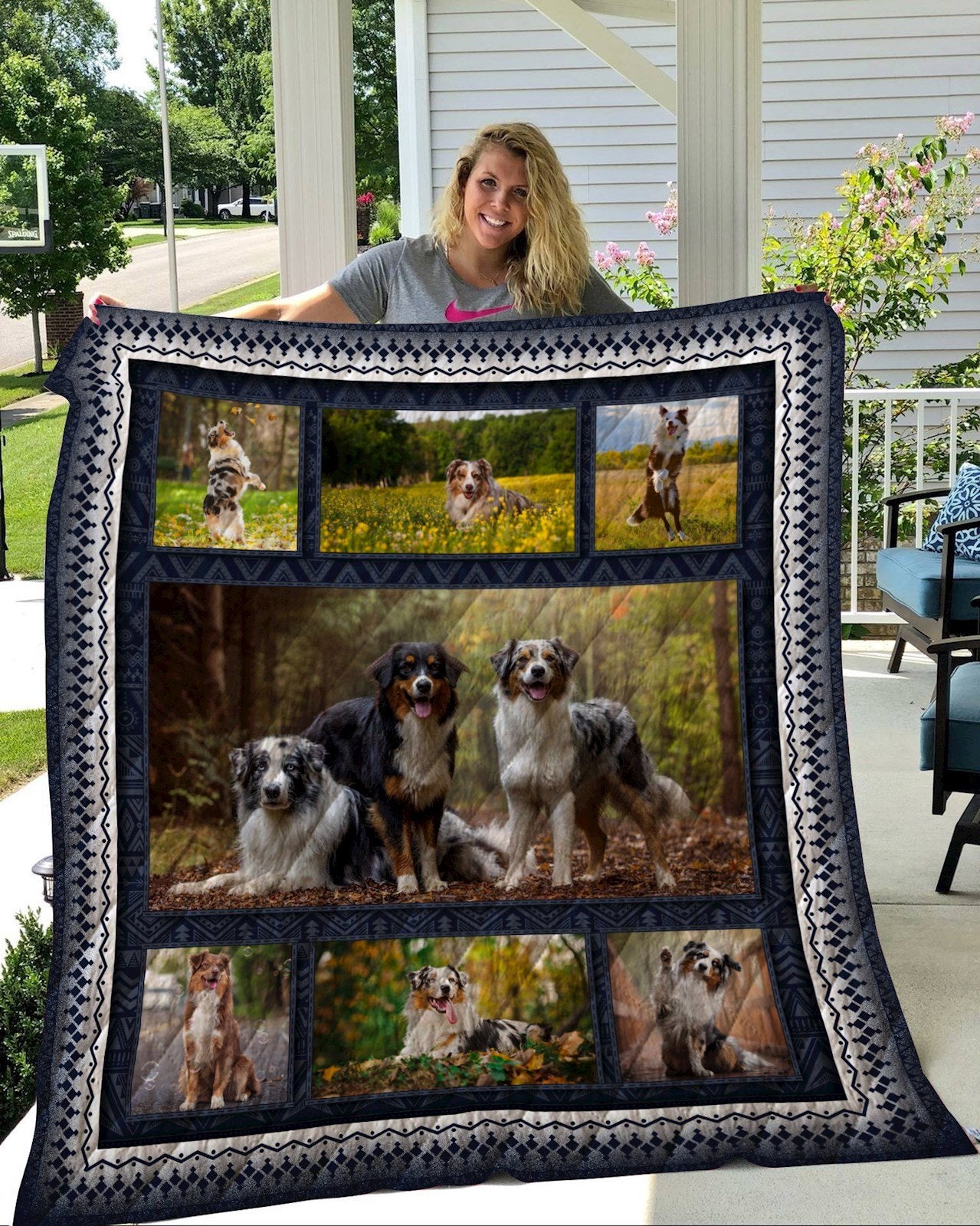 Australian Shepherd CLH1611096Q Quilt Blanket