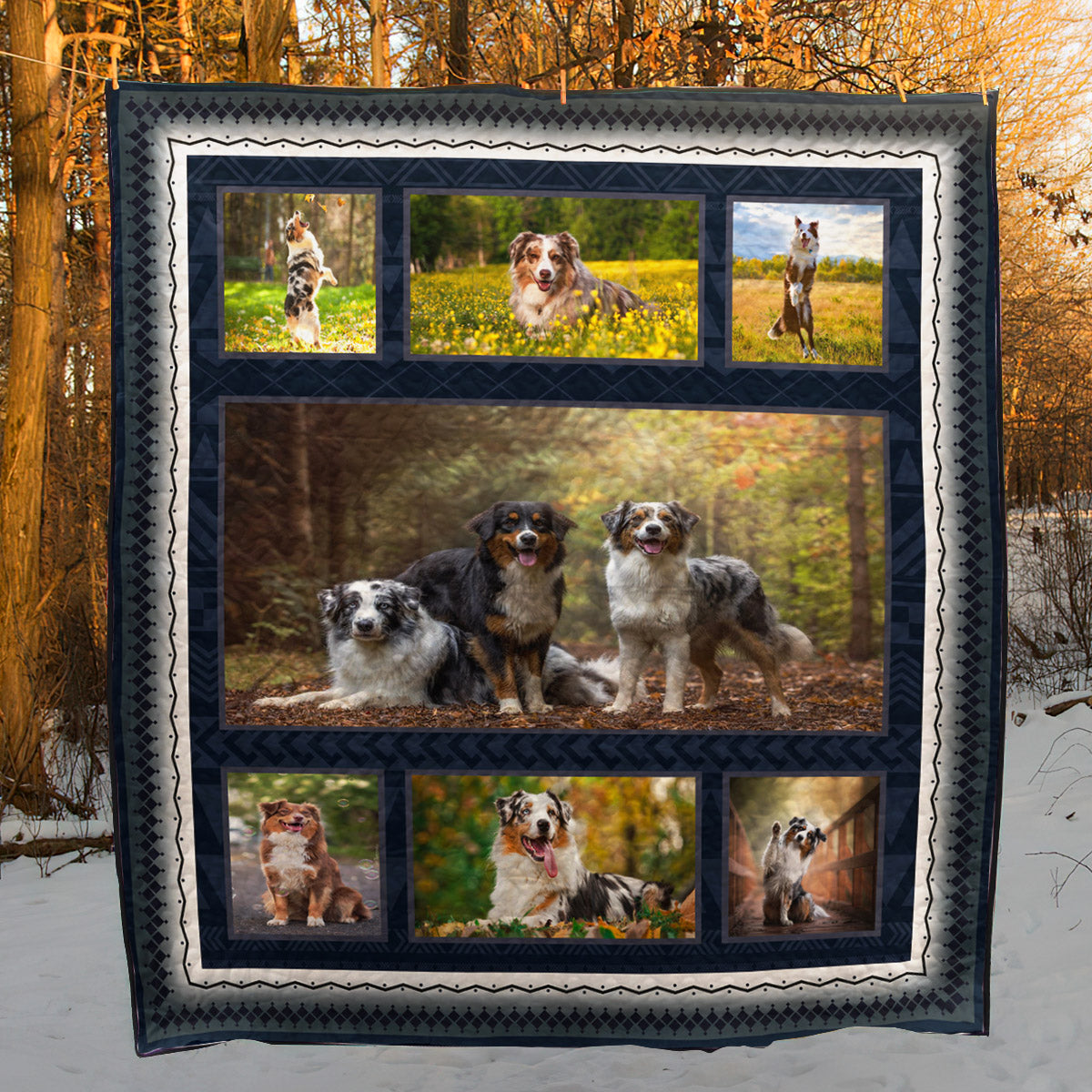 Australian Shepherd CLH1611096Q Quilt Blanket