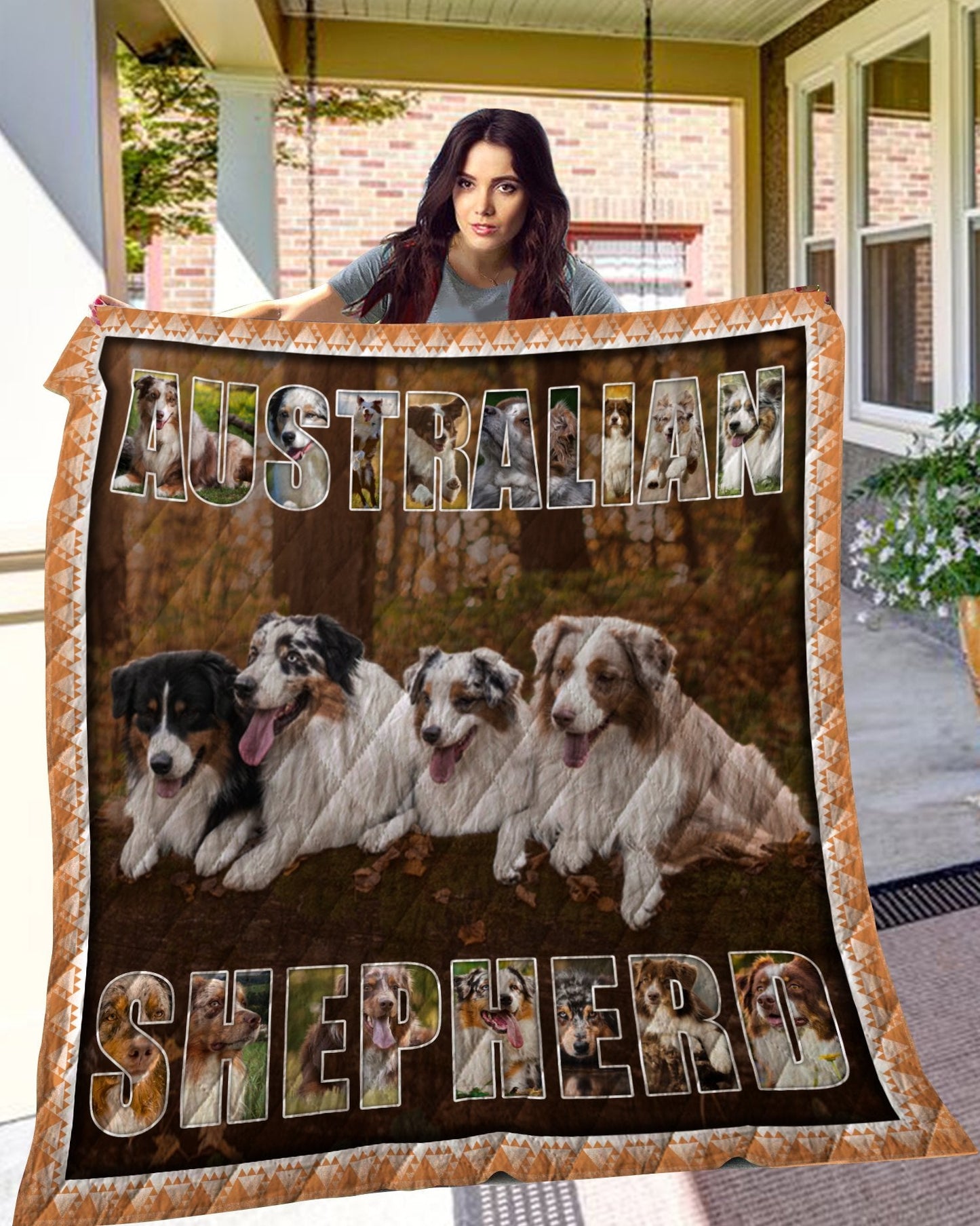 Australian Shepherd CLH1611101Q Quilt Blanket