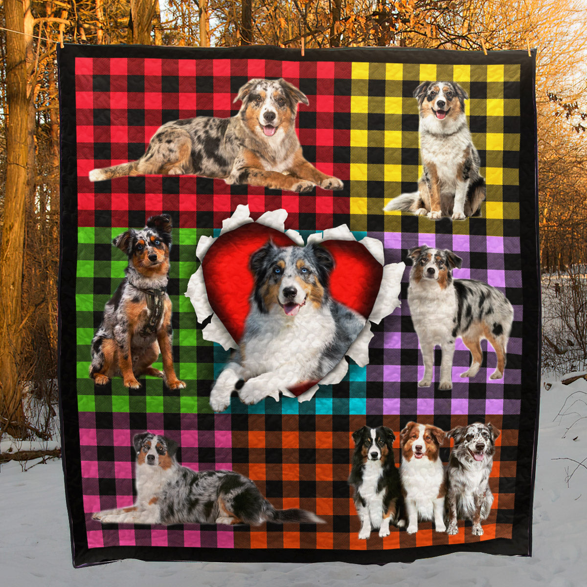 Australian Shepherd Christmas Quilt Blanket TL281001