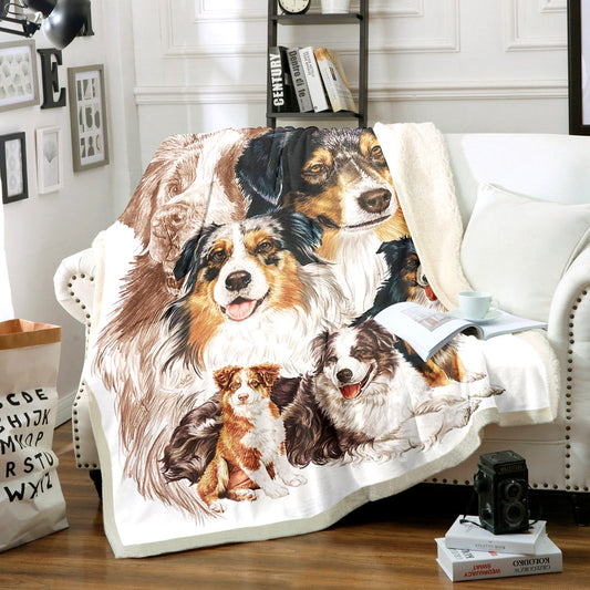 Australian Shepherd CG1411001TT Sherpa Fleece Blanket