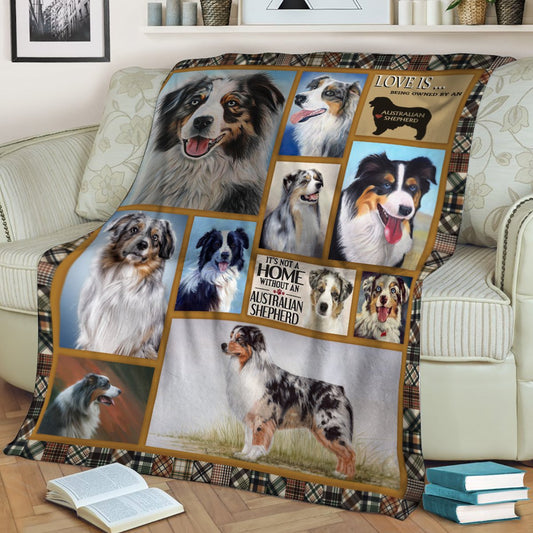 Australian Shepherd Love CL10100026MDF Sherpa Fleece Blanket