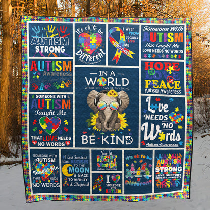 Autism CLA0211030Q Quilt Blanket