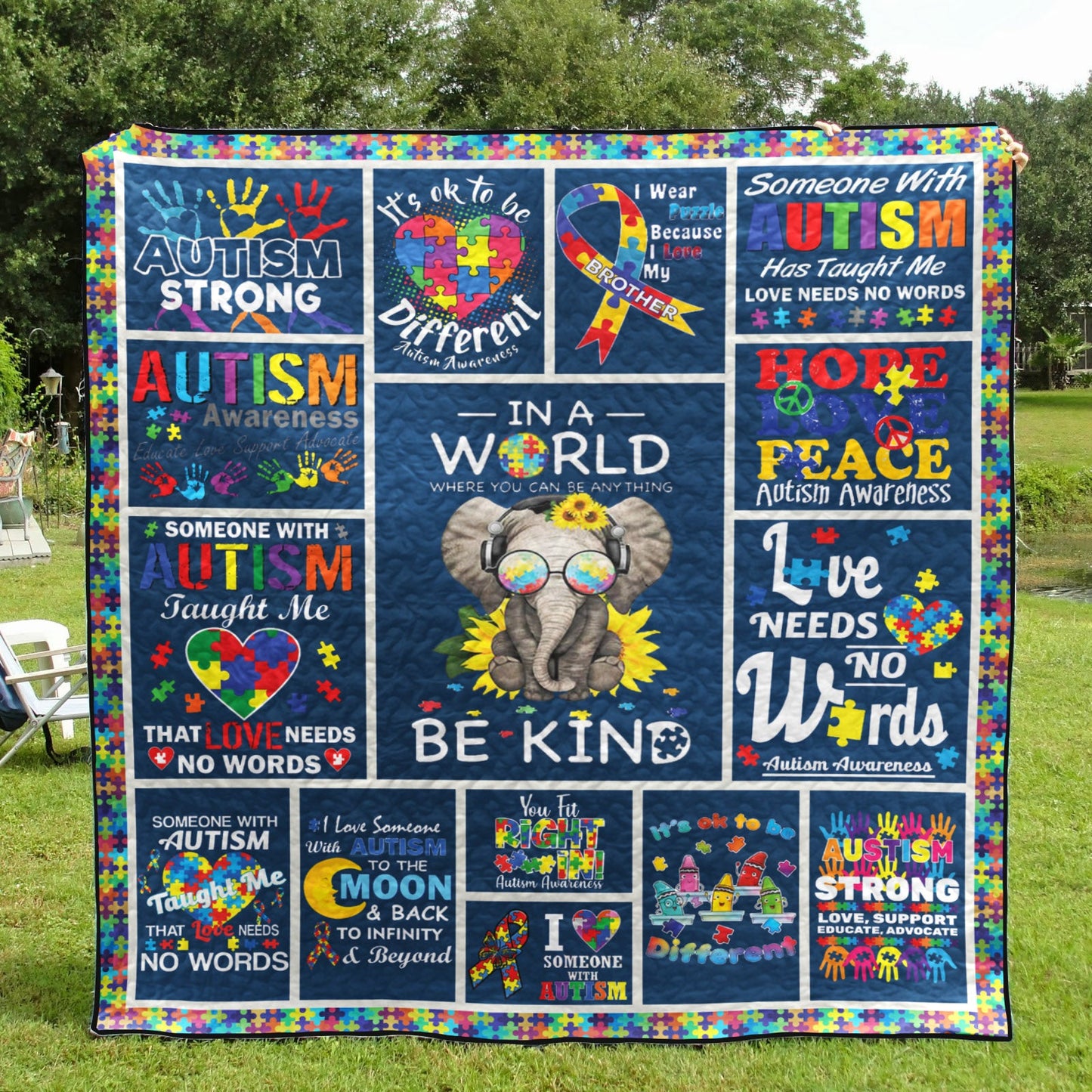 Autism CLA0211030Q Quilt Blanket