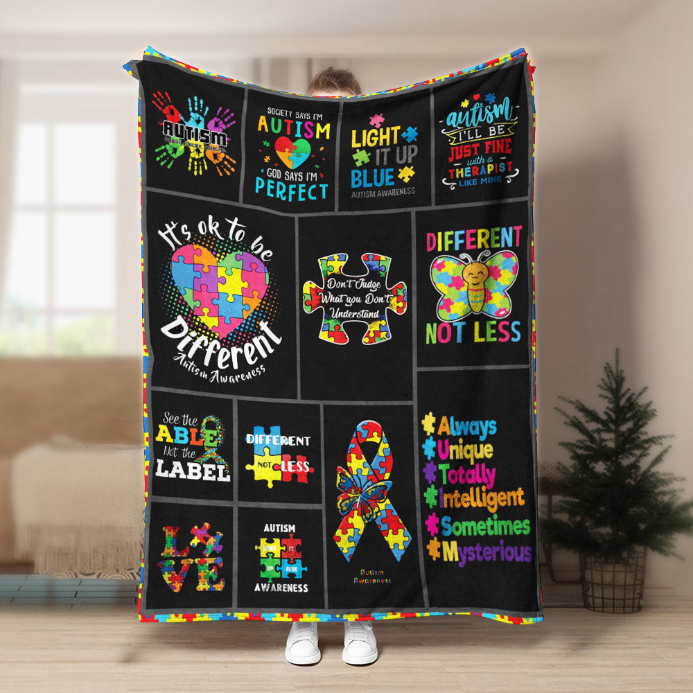Autism CLA140802 Sherpa Fleece Blanket