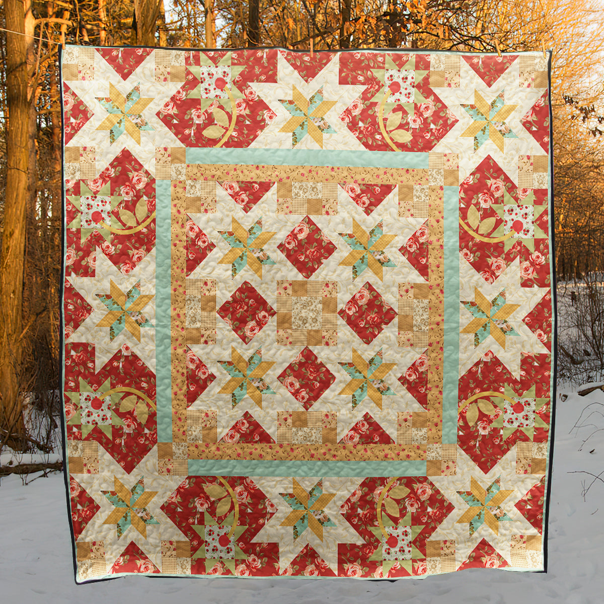 Autumn Flying Geese Quilt Blanket HN060701M