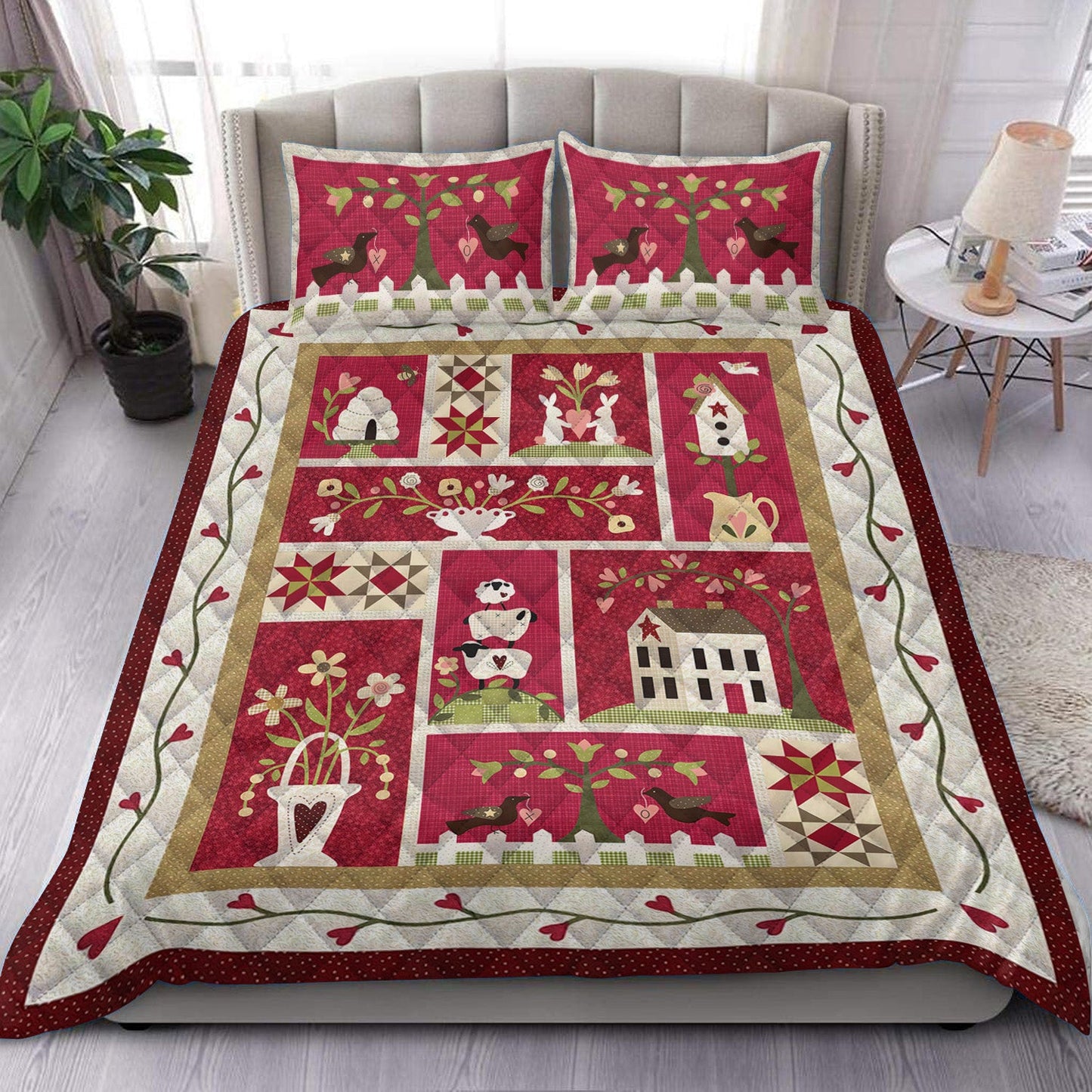 Autumn Love Quilt Bedding Set HN041002D