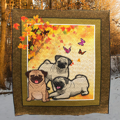 Autumn Pug CLT2512022H Quilt Blanket