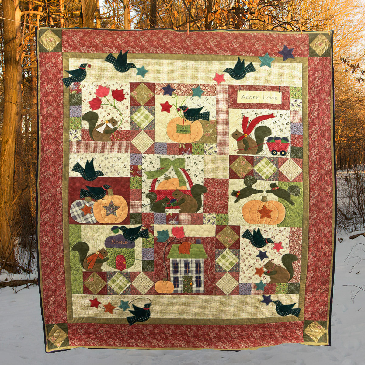 Autumn Squirrel CLT0511006H Quilt Blanket