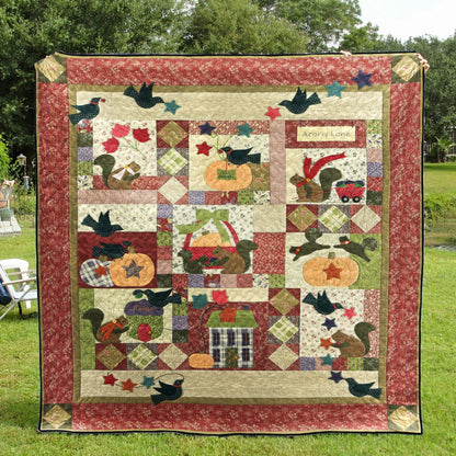 Autumn Squirrel CLT0511006H Quilt Blanket