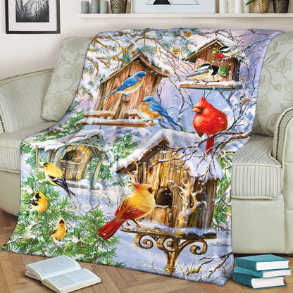 Awesome Birds CLA21100874F Sherpa Fleece Blanket