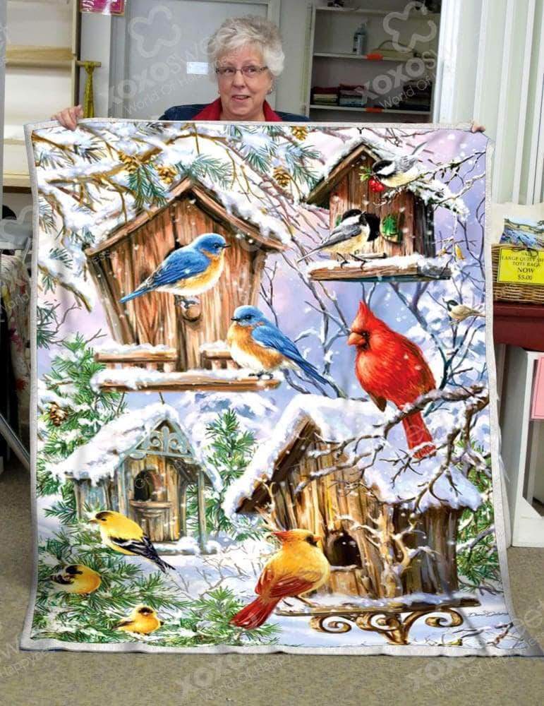 Awesome Birds Cardinal CL05100026MDF Sherpa Fleece Blanket