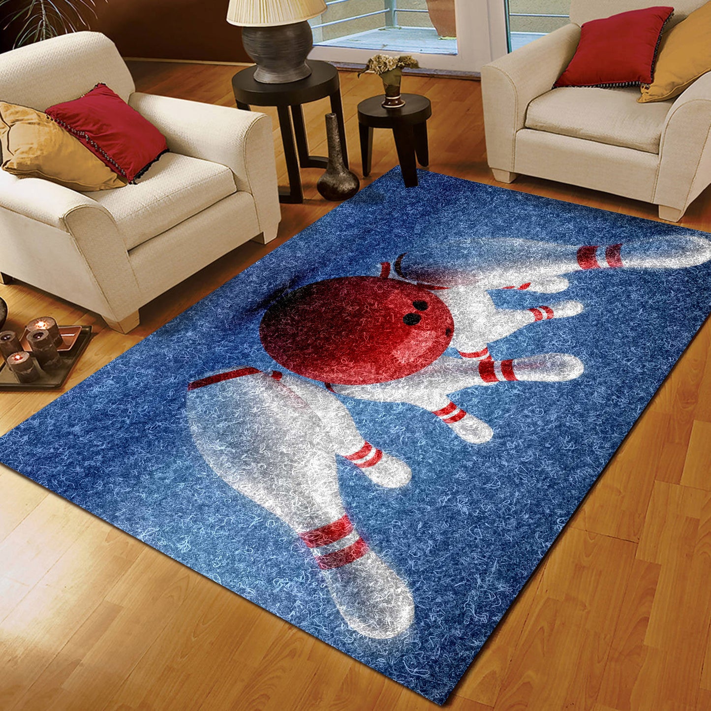Bowling Red Blue HM240705 Rug