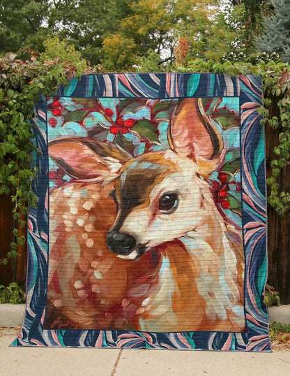 Baby Deer Colorful Deer CLT190618 Quilt Blanket