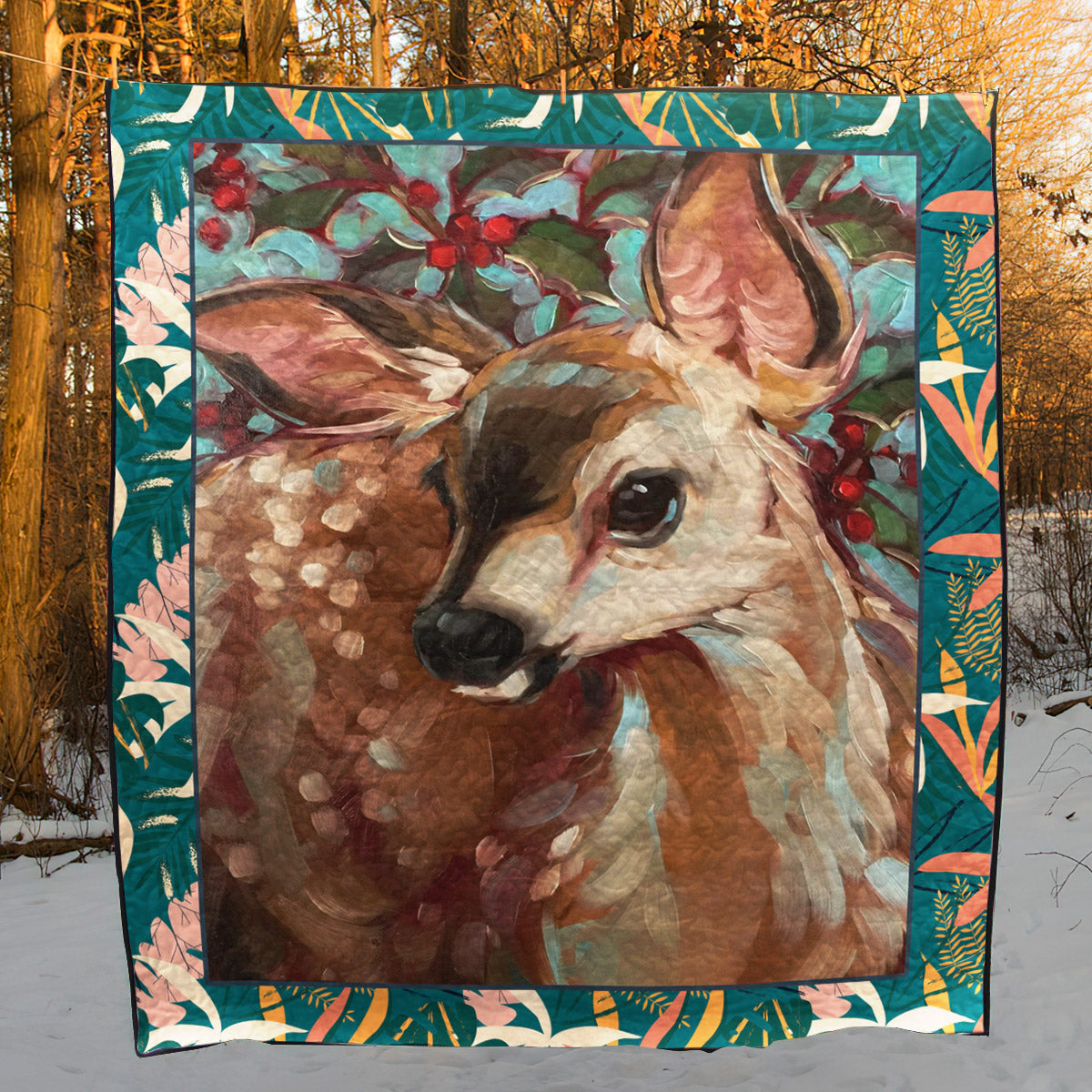 Baby Deer Colorful Deer CLT190618 Quilt Blanket