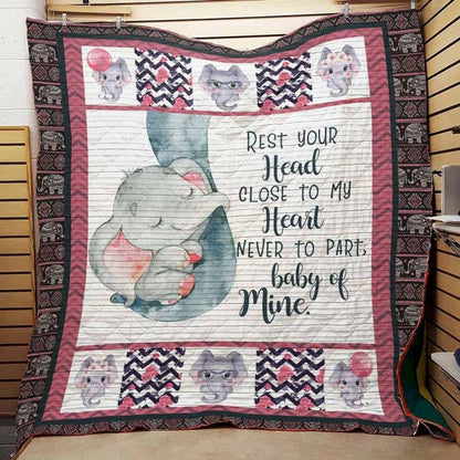 Baby Elephant CLD270650 Art Quilt