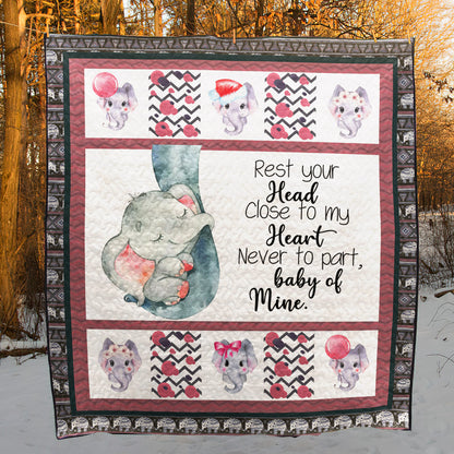 Baby Elephant CLD270650 Art Quilt