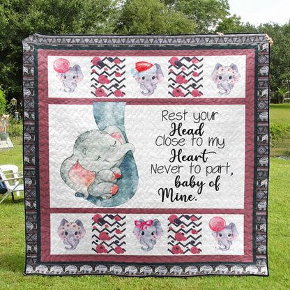 Baby Elephant CLD270650 Art Quilt