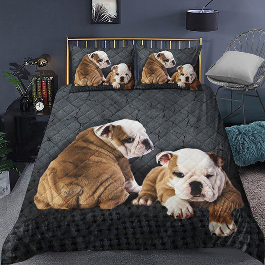 Cute Bulldog Quilt Bedding Set TL160911