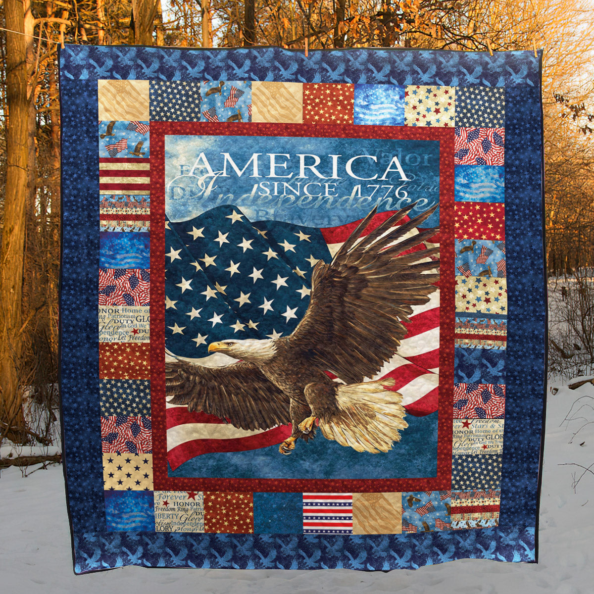 Bald Eagle Patriotic CLM0411006 Quilt Blanket