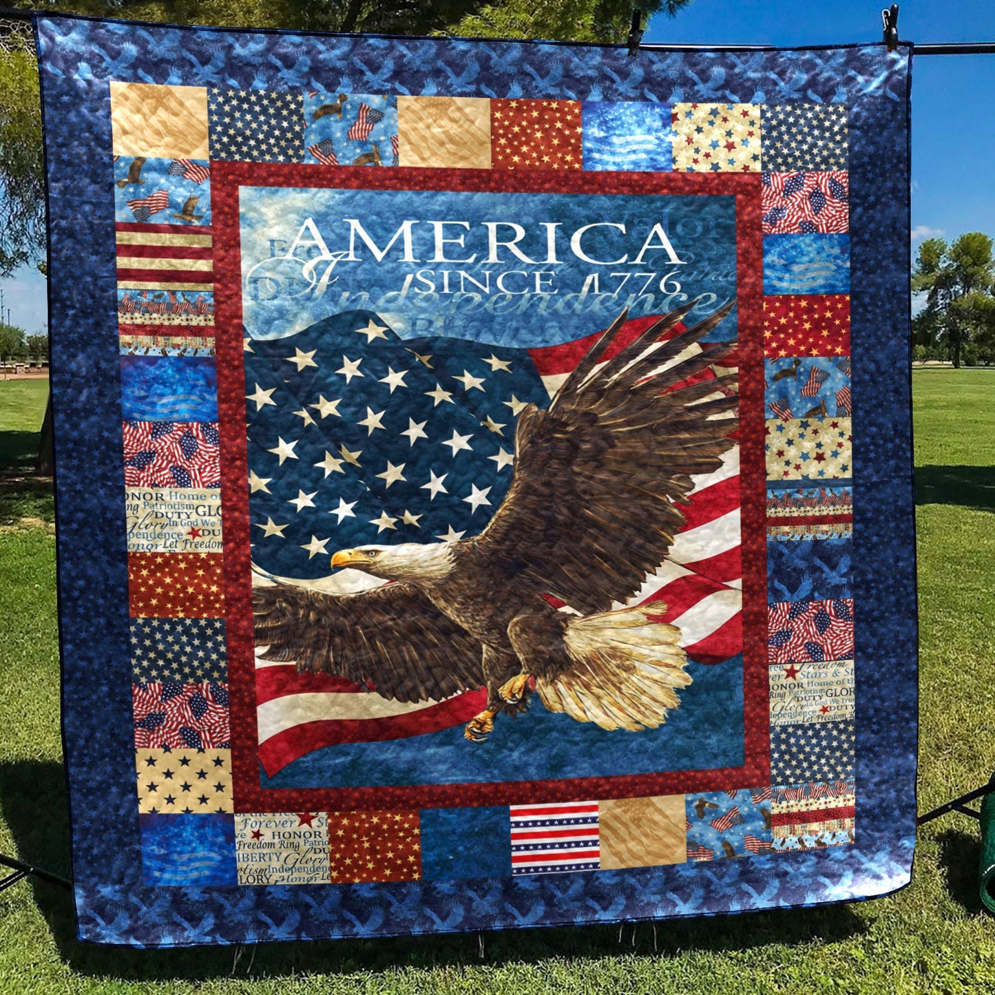 Bald Eagle Patriotic CLM0411006 Quilt Blanket