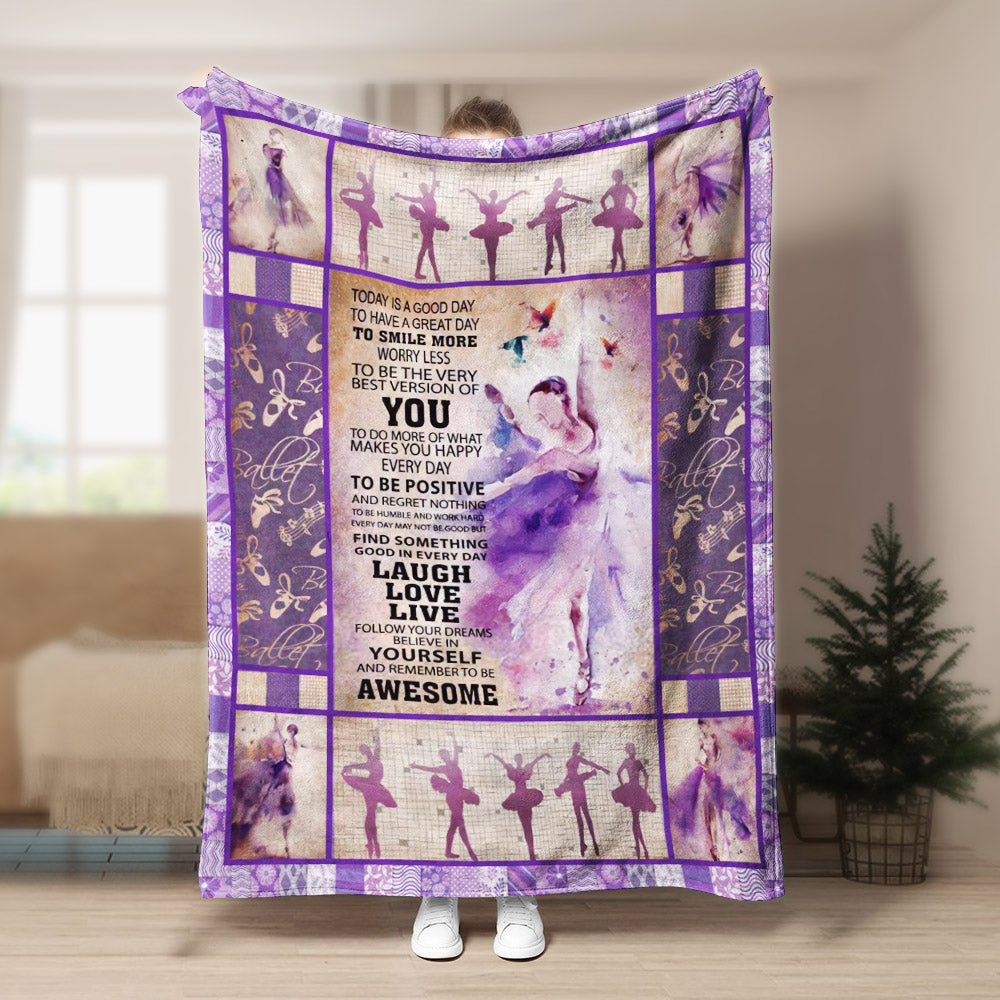 Ballet Awesome CLA1910298F Sherpa Fleece Blanket