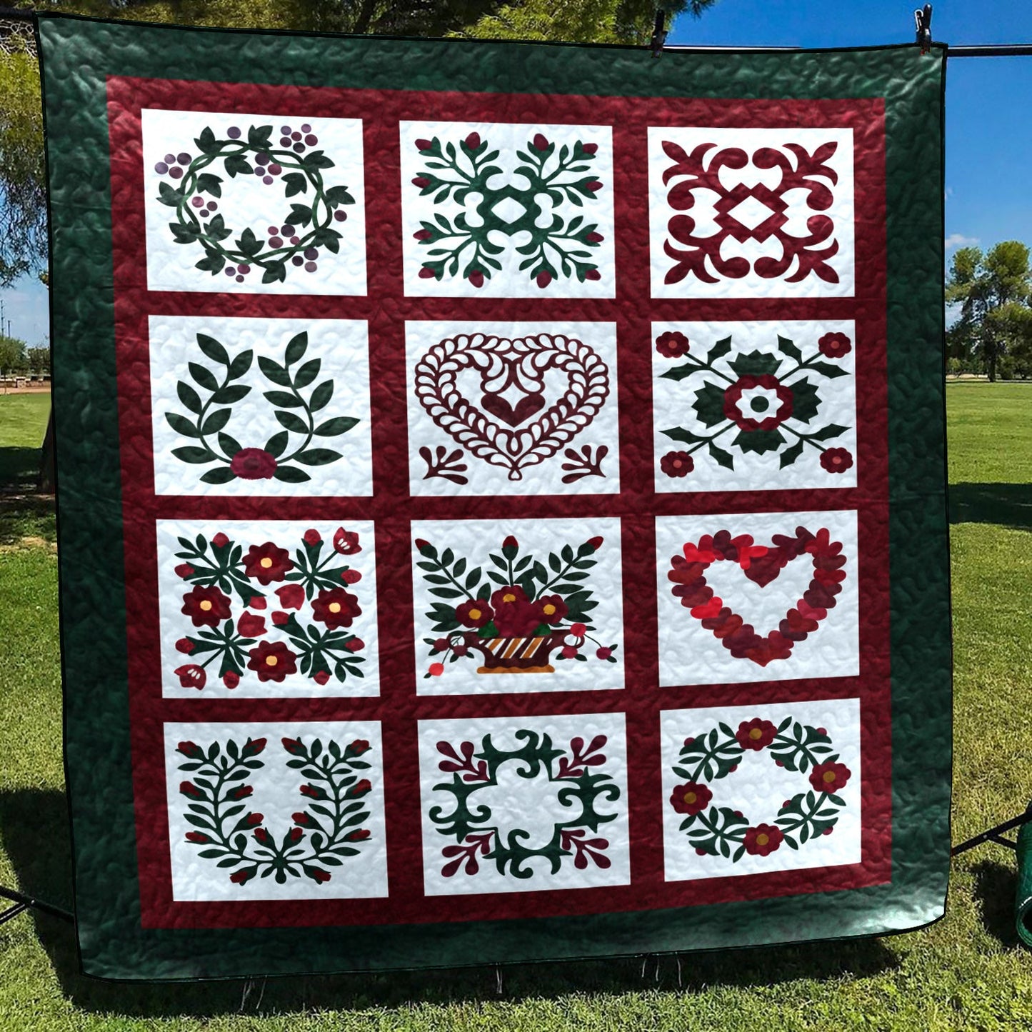 Baltimore Album Christmas CLA2111069Q Quilt Blanket